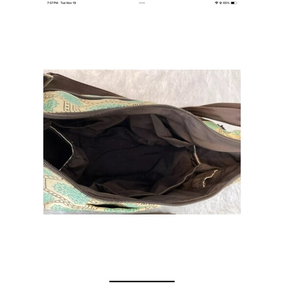 Petunia Pickle Bottom Touring Tote Diaper Bag Crossbody Beige/Teal ****READ - Picture 6 of 12